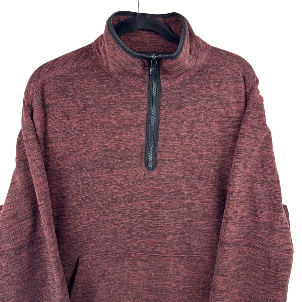 Banana Republic Arctic Fleece Pullover Mens XL Burgundy Heather 1/4 Zip Gorpcore